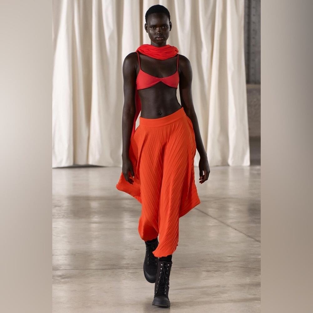 Zara Red Asymmetrical Skirt